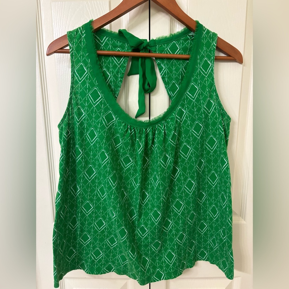 Anthropologie(Akemi&Kin) Green Sleeveless Top with Keyhole back(M)